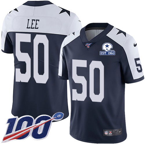 Dallas Cowboys #50 Sean Lee Navy Blue Thanksgiving Men's Stitched With Established In 1960 Patch 100th Season Vapor Untouchable Limited Throwback cheap jerseys for sale - CheapJerseys.Shop