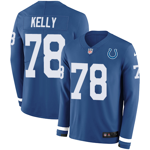 Indianapolis Colts #78 Ryan Kelly Royal Blue Team Color Men's Stitched Limited Therma Long Sleeve Jersey Men's cheap jerseys for sale - CheapJerseys.Shop