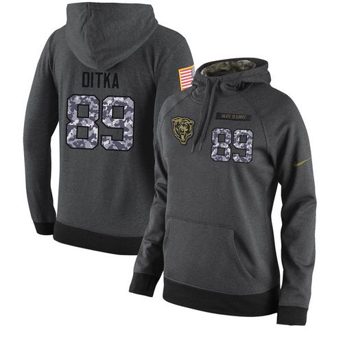 Women's Chicago Bears #89 Mike Ditka Stitched Black Anthracite Salute To Service Player Performance Hoodie cheap jerseys for sale - CheapJerseys.Shop