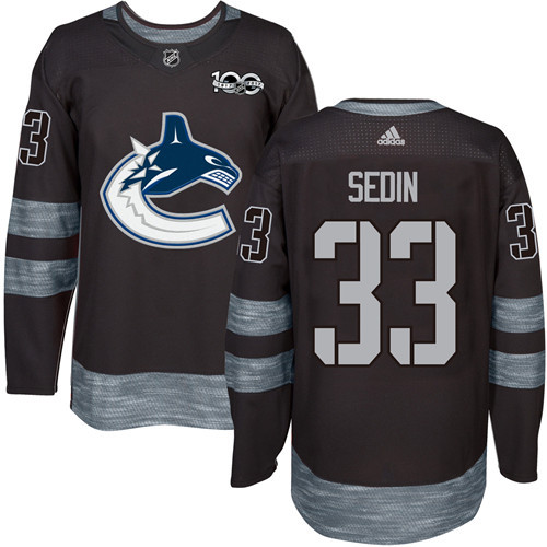 Vancouver Canucks #33 Henrik Sedin Black 1917-2017 100th Anniversary Stitched Jersey Men's cheap jerseys for sale - CheapJerseys.Shop