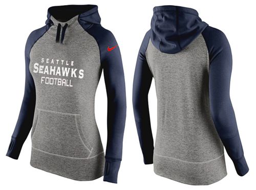 Women's Seattle Seahawks Performance Hoodie Grey & Dark Blue_1 cheap jerseys for sale - CheapJerseys.Shop