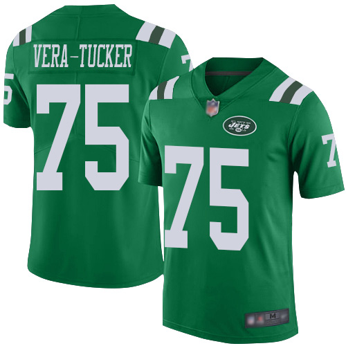 New York Jets #75 Alijah Vera-Tucker Green Men's Stitched Limited Rush Jersey Men's cheap jerseys for sale - CheapJerseys.Shop