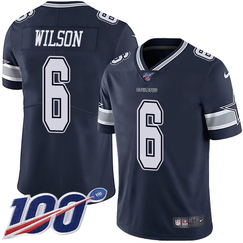 Cowboys #6 Donovan Wilson Navy Blue Team Color Men's Stitched 100th Season Vapor Untouchable Limited Jersey cheap jerseys for sale - CheapJerseys.Shop
