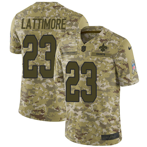 New Orleans Saints #23 Marshon Lattimore Camo Youth Stitched Limited 2018 Salute to Service Jersey Youth cheap jerseys for sale - CheapJerseys.Shop