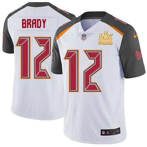 Buccaneers #12 Tom Brady White Youth Super Bowl LV Champions Patch Stitched Vapor Untouchable Limited Jersey cheap jerseys for sale - CheapJerseys.Shop