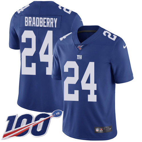 New York Giants #24 James Bradberry Royal Blue Team Color Youth Stitched 100th Season Vapor Untouchable Limited Jersey Youth cheap jerseys for sale - CheapJerseys.Shop