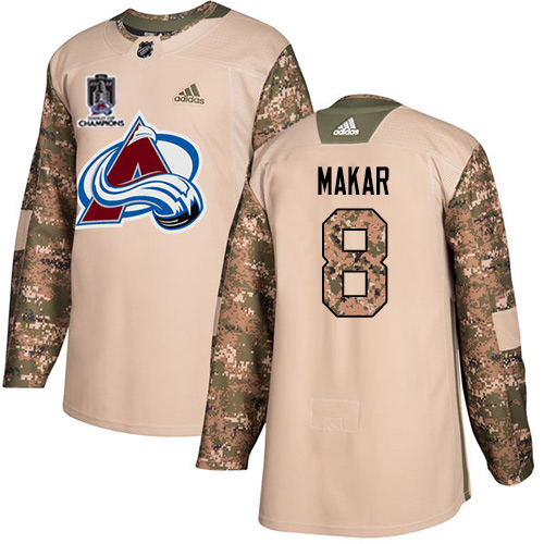Colorado Avalanche #8 Cale Makar Camo Authentic 2022 Stanley Cup Champions Veterans Day Stitched Jersey Men's cheap jerseys for sale - CheapJerseys.Shop