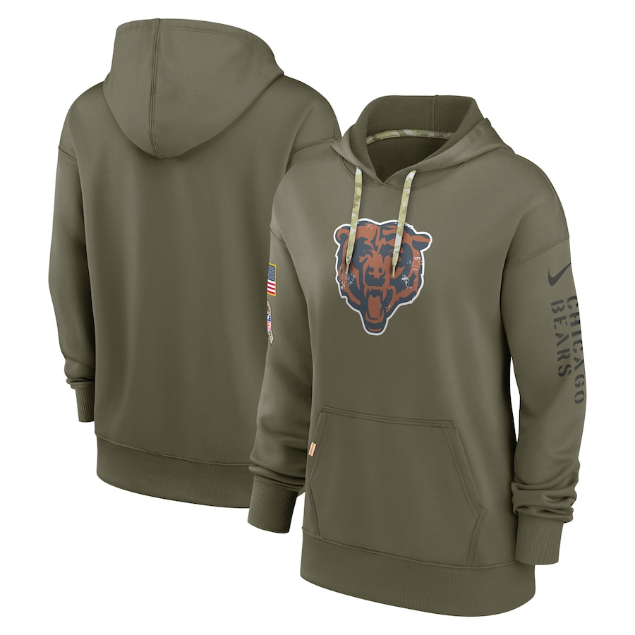 Chicago Bears Women's 2022 Salute To Service Performance Pullover Hoodie - Olive cheap jerseys for sale - CheapJerseys.Shop