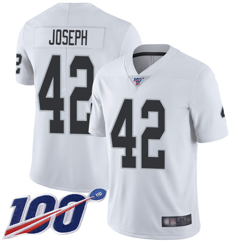 Las Vegas Raiders #42 Karl Joseph White Men's Stitched 100th Season Vapor Limited Jersey Men's cheap jerseys for sale - CheapJerseys.Shop
