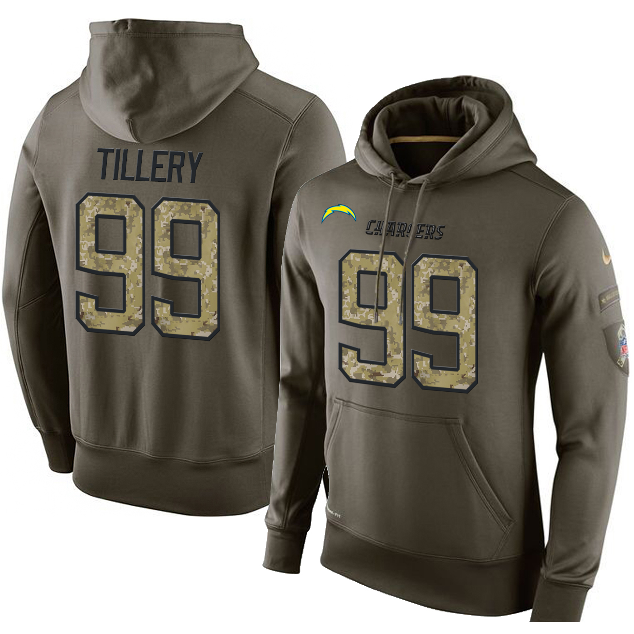 Men's Los Angeles Chargers #99 Jerry Tillery Stitched Green Olive Salute To Service KO Performance Hoodie cheap jerseys for sale - CheapJerseys.Shop