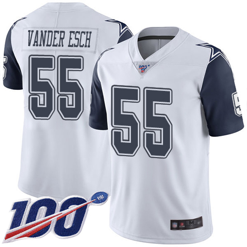 Cowboys #55 Leighton Vander Esch White Men's Stitched Limited Rush 100th Season Jersey cheap jerseys for sale - CheapJerseys.Shop