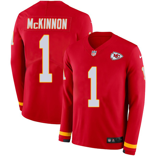 Chiefs #1 Jerick McKinnon Red Team Color Youth Stitched Limited Therma Long Sleeve Jersey cheap jerseys for sale - CheapJerseys.Shop