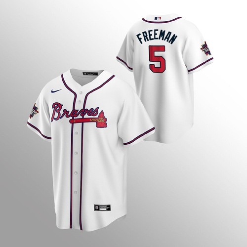 Atlanta Atlanta Braves #5 Freddie Freeman 150th Anniversary 2021 World Series Youth Jersey - White Youth cheap jerseys for sale - CheapJerseys.Shop