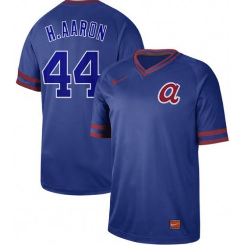 Atlanta Braves #44 Hank Aaron Royal Authentic Cooperstown Collection Stitched Jersey Men's cheap jerseys for sale - CheapJerseys.Shop