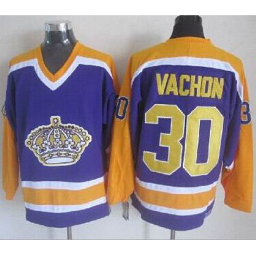 Los Angeles Kings #30 Rogie Vachon Purple CCM Throwback Stitched Jersey Men's cheap jerseys for sale - CheapJerseys.Shop