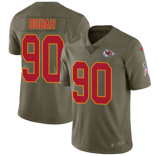 Kansas City Chiefs #90 Emmanuel Ogbah Olive Men's Stitched Limited 2017 Salute to Service Jersey Men's cheap jerseys for sale - CheapJerseys.Shop