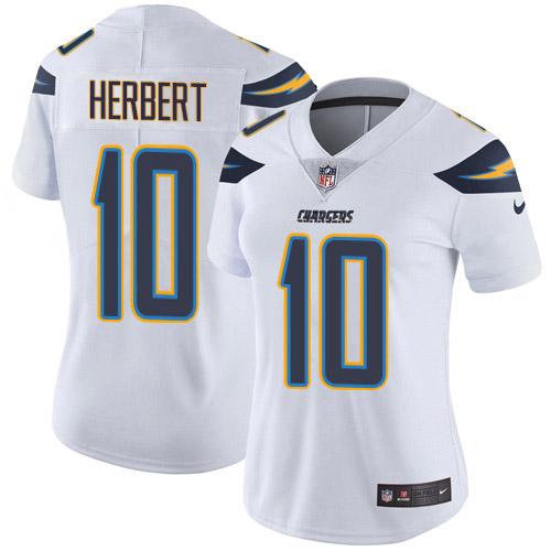 Chargers #10 Justin Herbert White Women's Stitched Vapor Untouchable Limited Jersey cheap jerseys for sale - CheapJerseys.Shop