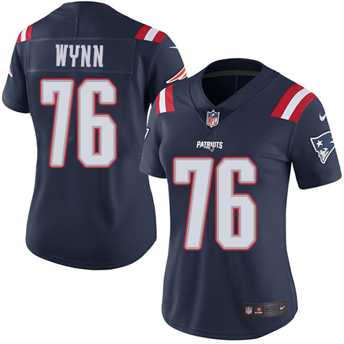 New England Patriots #76 Isaiah Wynn Navy Blue Women's Stitched Limited Rush Jersey Womens cheap jerseys for sale - CheapJerseys.Shop
