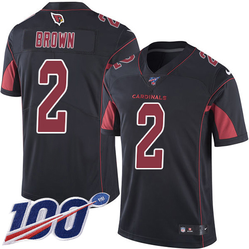 Cardinals #2 Marquise Brown Black Men's Stitched Limited Rush 100th Season Jersey cheap jerseys for sale - CheapJerseys.Shop