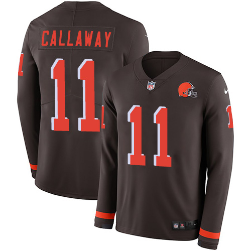 Cleveland Browns #11 Antonio Callaway Brown Team Color Men's Stitched Limited Therma Long Sleeve Jersey Men's cheap jerseys for sale - CheapJerseys.Shop