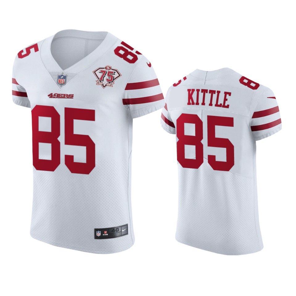 49ers #85 George Kittle White Men's 75th Anniversary Stitched Vapor Untouchable Elite Jersey cheap jerseys for sale - CheapJerseys.Shop
