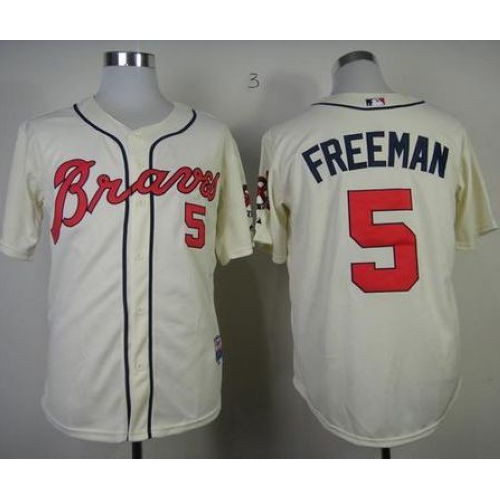 Atlanta Braves #5 Freddie Freeman Cream Cool Base Stitched Youth Jersey Youth cheap jerseys for sale - CheapJerseys.Shop
