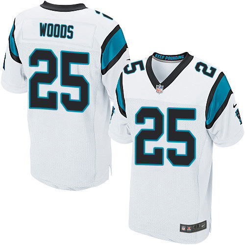Panthers #25 Xavier Woods White Men's Stitched New Elite Jersey cheap jerseys for sale - CheapJerseys.Shop