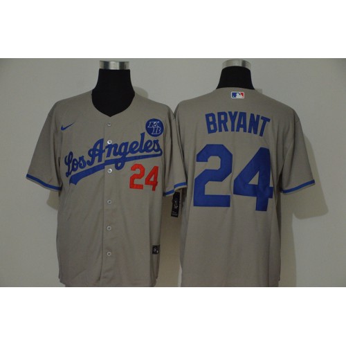 Los Angeles Los Angeles Dodgers #24 Kobe Bryant Men??s Grey Cool Base 2020 KB Patch Jersey Men's cheap jerseys for sale - CheapJerseys.Shop