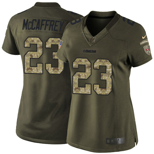 49ers #23 Christian McCaffrey Green Women's Stitched Limited 2015 Salute To Service Jersey cheap jerseys for sale - CheapJerseys.Shop