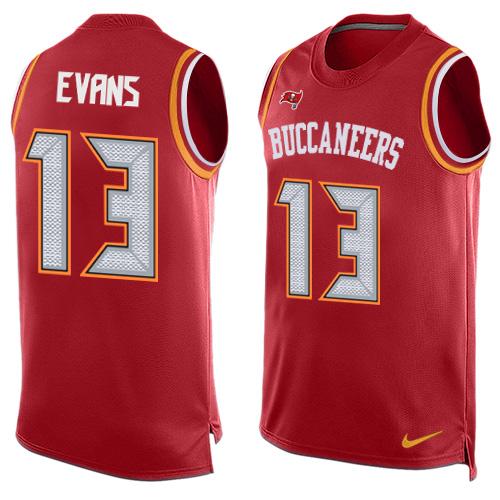 Buccaneers #13 Mike Evans Red Team Color Men's Stitched Limited Tank Top Jersey cheap jerseys for sale - CheapJerseys.Shop