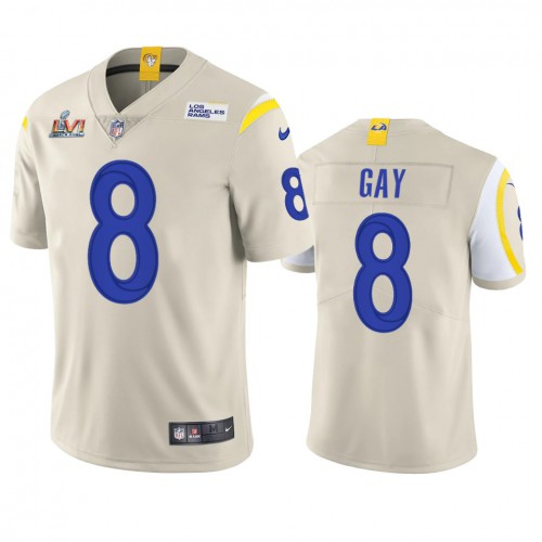Los Angeles Los Angeles Rams #8 Matt Gay Men's Super Bowl LVI Patch Vapor Limited Jersey - Bone Men's cheap jerseys for sale - CheapJerseys.Shop