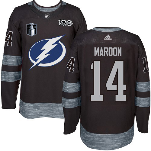 Tampa Bay Lightning #14 Pat Maroon Black 2022 Stanley Cup Final Patch 100th Anniversary Stitched Jersey Men's cheap jerseys for sale - CheapJerseys.Shop
