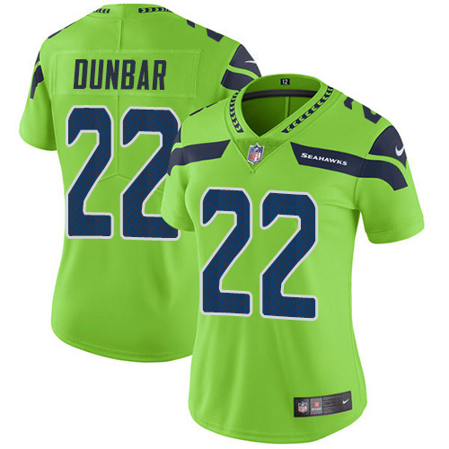 Seattle Seahawks #22 Quinton Dunbar Green Women's Stitched Limited Rush Jersey Womens cheap jerseys for sale - CheapJerseys.Shop