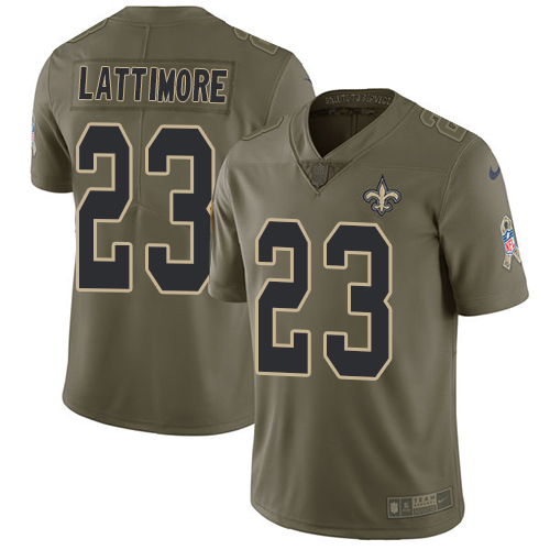 New Orleans Saints #23 Marshon Lattimore Olive Men's Stitched Limited 2017 Salute To Service Jersey Men's cheap jerseys for sale - CheapJerseys.Shop