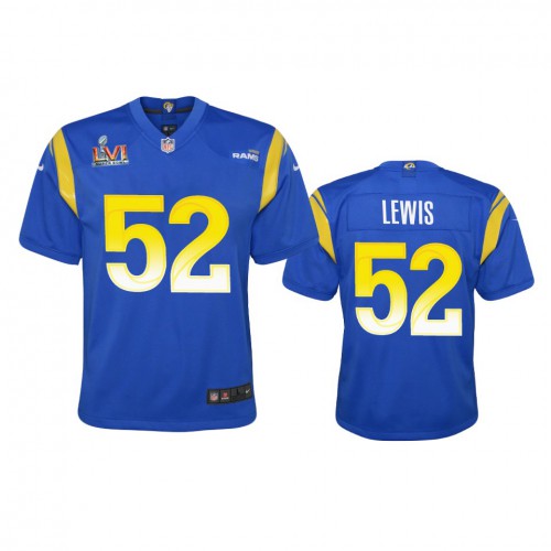 Los Angeles Los Angeles Rams #52 Terrell Lewis Youth Super Bowl LVI Patch Game Jersey - Royal Youth cheap jerseys for sale - CheapJerseys.Shop