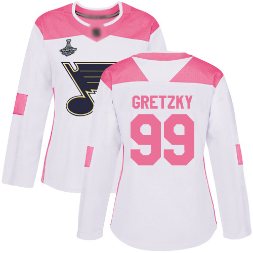 St. Louis Blues #99 Wayne Gretzky White/Pink Authentic Fashion Stanley Cup Champions Women's Stitched Jersey Womens cheap jerseys for sale - CheapJerseys.Shop