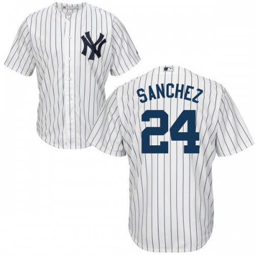 New York Yankees #24 Gary Sanchez White Home Stitched Youth Jersey Youth cheap jerseys for sale - CheapJerseys.Shop