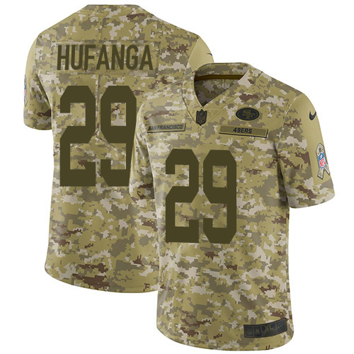 49ers #29 Talanoa Hufanga Camo Men's Stitched Limited 2018 Salute To Service Jersey cheap jerseys for sale - CheapJerseys.Shop