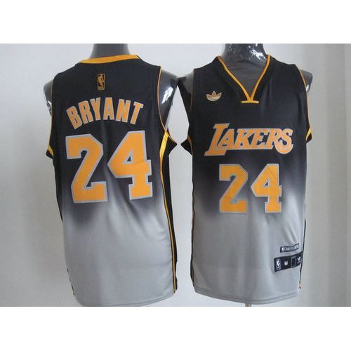 Los Angeles Lakers #24 Kobe Bryant Black/Grey Fadeaway Fashion Stitched Jersey Mens cheap jerseys for sale - CheapJerseys.Shop