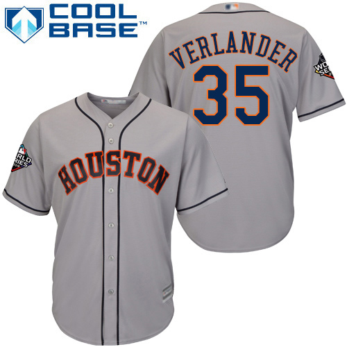 Houston Astros #35 Justin Verlander Grey Cool Base 2019 World Series Bound Stitched Youth Jersey Youth cheap jerseys for sale - CheapJerseys.Shop
