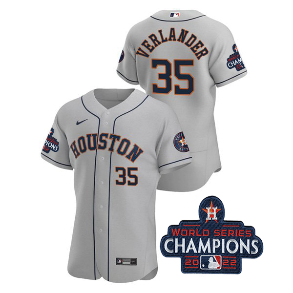 Houston Astros #35 Justin Verlander Men's 150th Anniversary 2022 World Series Authentic Jersey - Gray cheap jerseys for sale - CheapJerseys.Shop