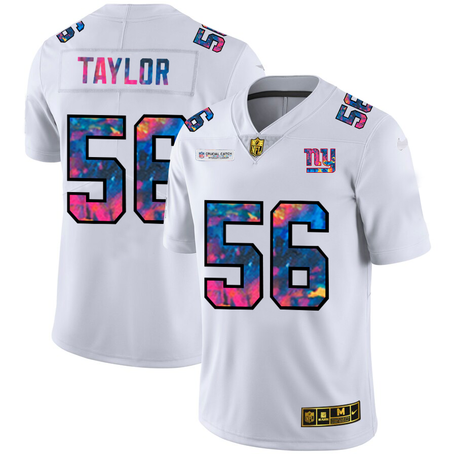 New York Giants #56 Lawrence Taylor Men's White Multi-Color 2020 Crucial Catch Limited Jersey cheap jerseys for sale - CheapJerseys.Shop