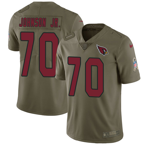 Cardinals #70 Paris Johnson Jr. Olive Men's Stitched Limited 2017 Salute To Service Jersey cheap jerseys for sale - CheapJerseys.Shop