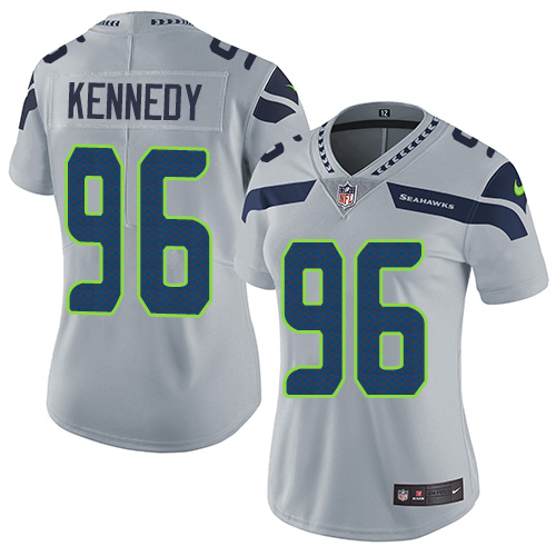Seattle Seahawks #96 Cortez Kennedy Grey Alternate Women's Stitched Vapor Untouchable Limited Jersey Womens cheap jerseys for sale - CheapJerseys.Shop