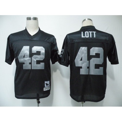 Mitchell & Ness Las Vegas Raiders #42 Ronnie Lott Black Stitched Throwback Jersey Men's cheap jerseys for sale - CheapJerseys.Shop