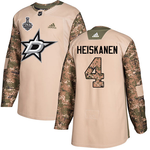 Dallas Stars #4 Miro Heiskanen Camo Authentic 2017 Veterans Day 2020 Stanley Cup Final Stitched Jersey Men's cheap jerseys for sale - CheapJerseys.Shop