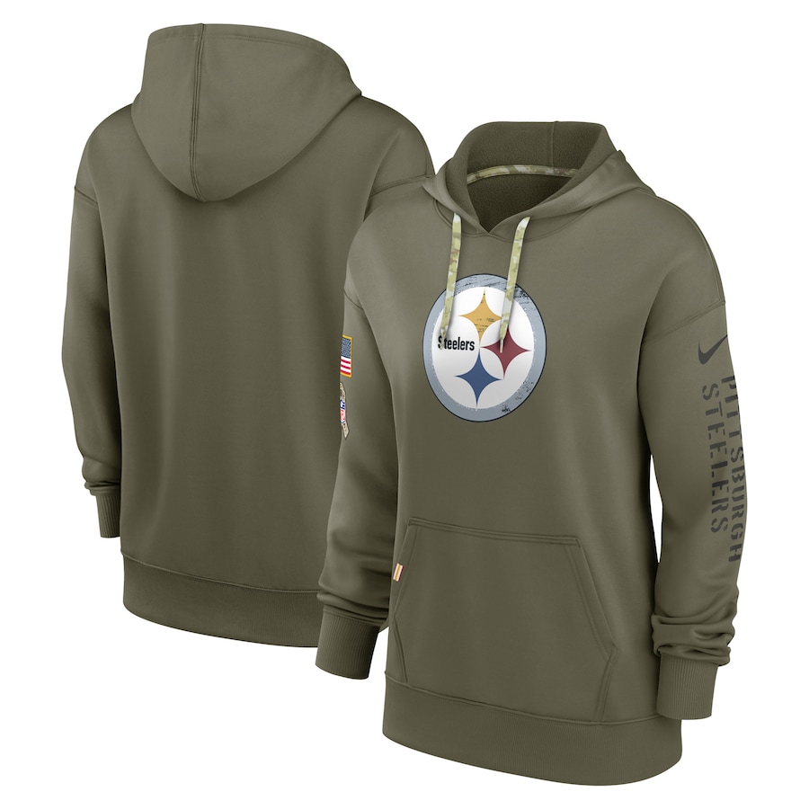 Pittsburgh Steelers Women's 2022 Salute To Service Performance Pullover Hoodie - Olive cheap jerseys for sale - CheapJerseys.Shop