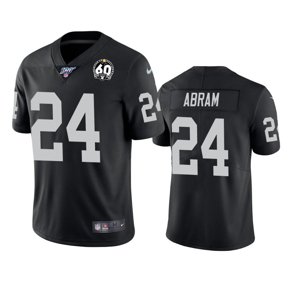 Raiders #24 Johnathan Abram Black 60th Anniversary Vapor Limited Stitched 100th Season Jersey cheap jerseys for sale - CheapJerseys.Shop