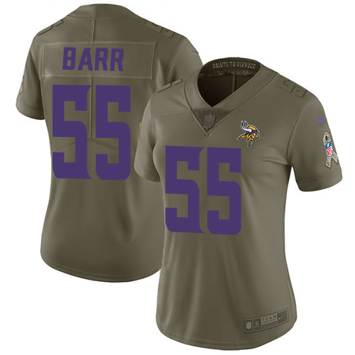 Minnesota Vikings #55 Anthony Barr Olive Women's Stitched Limited 2017 Salute to Service Jersey Womens cheap jerseys for sale - CheapJerseys.Shop