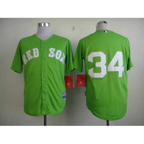 Boston Red Sox #34 David Ortiz Green Cool Base Stitched Jersey Men's cheap jerseys for sale - CheapJerseys.Shop